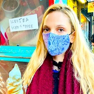 Purple print Face mask!Italian cotton,brand new!